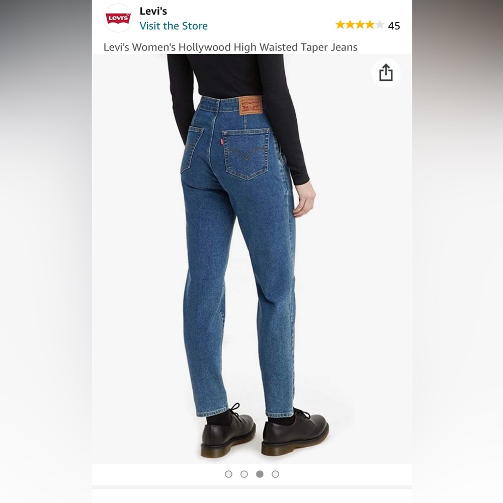 🍑 women’s size 2-4 26x29 High waisted tapered hidden pocket Levi’s jeans